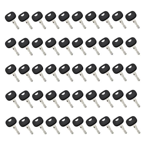50 PCS Ignition Keys 14607 For Volvo For Bobcat For Bomag For Caterpillar For Dynapac For Gehl For Terex For Hamm For New Holland For SkyTrak